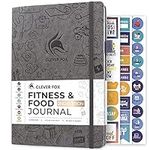 Clever Fox Fitness & Food Journal – Nutrition & Workout Planner for Women & Men – Diet & Gym Exercise Log Book with Calendars, Diet & Training Trackers - Undated, A5, Hardcover (Grey)