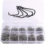 None Branded 500pcs12 Sizes Circle Fish Trout Freshwater High Carbon Steel Fishing Hooks with Plastic Box Fishing Hooks