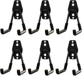 6Pcs Garage Hooks Heavy Duty - Wall Storage Organizer, Black Utility Hooks for Hanging Garden Tools, Hoses and Extension Cords, Steel Hooks, Easy to Install for Garage, Shed or Basement Organization