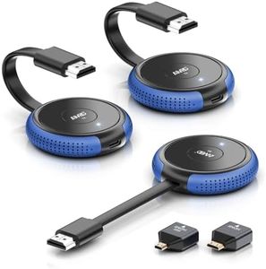 TIMBOOTECH 4K Wireless HDMI 2 Transmitters & 1 Receiver, 2.4/5.8GHz HDMI Wireless Multiple TX, Casting Video &Audio Extender for Laptop, DSLR, TV Box, Smartphone to Monitor, Projector, TV - 328FT