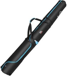 KEMIMOTO Ski Bag, 360° Fully Padded Ski Bag, Fit Skis Up to 74.8 inches (190cm), Water-resistant and Durable Perfect for Road Trips and Air Travel Transport