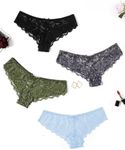 Avidlove Womens Bikini Underwear Sexy Sheer Panties Lace Hipsters Briefs 4 Packs