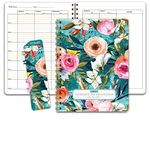 Elan Publishing Company HARDCOVER Combination Plan and Record Book - 8 Period Teacher Lesson Planner (Teal Floral)