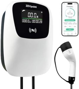 Zevpoint 7.5kW Smart EV Charger | Display Screen, 5m TPU Cable | CE, TUV & UL Certified | App, RFID, BT | Adjustable Power |10+ Advanced Safety Protections | IP66 | Upto 5-Yr Warranty | Polar Pro