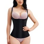 Gotoly Women Shapewear Tummy Control Waist Trainer Corset Vest Weight Loss Open Bust Body Shaper Breathable Invisible Cincher (Large, Black)