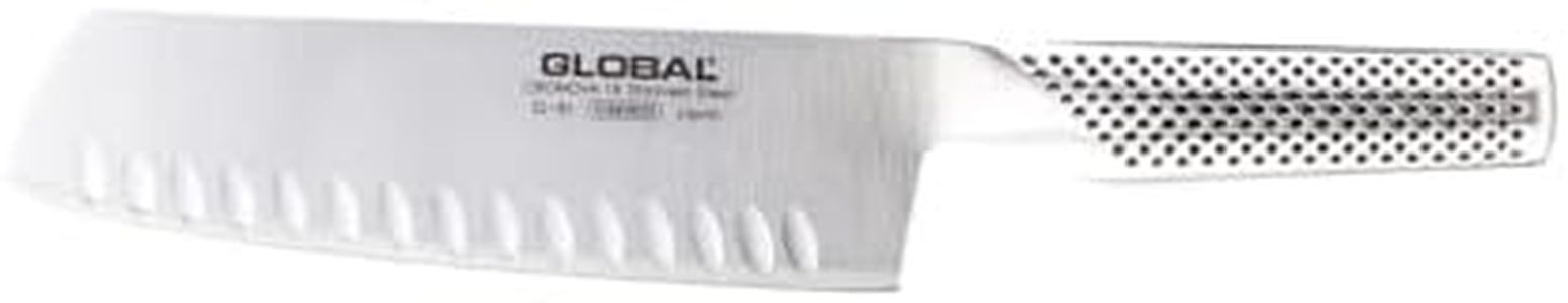 Global G-81 Classic Fluted Vegetable Knife, 18 cm, Made in Japan, CROMOVA 18 Stainless Steel