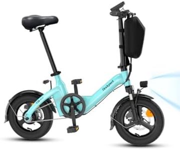 Bodywel Electric Bike for Adults Teens, 400W Motor 36V Battry Ebike 14 Inch Tire Foldable Mini Electric Bicycle, Folding Commuter City Electric E Bike, Blue with Bag