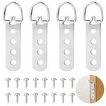 Abeillo Heavy Duty Picture Hangers, D Rings Picture Hanging Photo Frame Hangers, 4Pcs Picture Hanging Hooks with 16Pcs Stainless Steel Screws, Picture Hanging Kit