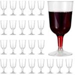 MATANA 48 Clear Hard Plastic Wine Glasses (180ml) - Elegant & Reusable Wine Cups for Cocktails, Dessert, Wine Tasting - Ideal for Birthdays, Weddings, Christmas, BBQ, Picnic, Parties