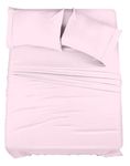 Casavia- Natural 100% Cotton Sheets California King Sheet Set, Premium Bedding Sets- 400 Thread Count- Soft Sateen Cotton- Deep Pocket, Easy Fit, Breathable, 4 Piece Bedsheets- Pink