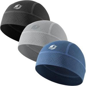 Justrideon 3-Pack Cooling Skull Cap Breathable Sweat-Wicking Under Helmet