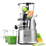 Kitchen in the Box Cold Pressed Juicers, Slow Masticating Juicer Machines, With 3.26" Wide Feed Chute for Whole Fruits and Vegetables,BPA-Free,High Juice Yield Juicer Maker,Easy to Clean(Silver)