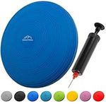 EVEREST FITNESS wobble cushion, air-filled, Ø 33 cm, air pump included | balance cushion, core stability disc, ball cushion, balance ball (dark blue)