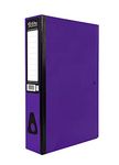 Pukka Foolscap A4 Glossy Box Files with Document Clip & Push Lock School Work Office 70mm Spine File Organiser (Purple)