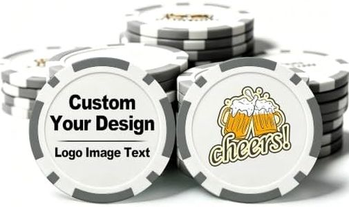 Personalized Clay Poker Chips with Logo or Text, 50 Pack for Party (Gray)