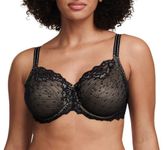 Chantelle Women's Rive Gauche Full Coverage Unlined Bra, Black, 38G (38DDDD)