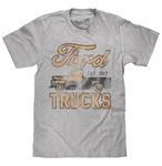 BEAR RUN Men's Ford Trucks Shirt - Faded Ford F-100 Pickup Truck T-Shirt, Athletic Heather, 3XL