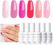 Gellen Gel Nail Polish Set 6 Colors Red Blush Pink Hot Rose Neutrals Pastels Pink World Gel Polish Kit Mani Enthusiasts Beauty Nail Art Design Soak off UV Nail Gel Manicure Salon and DIY at Home
