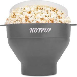 The Original Popco Silicone Microwave Popcorn Popper with Handles, Silicone Popcorn Maker, Collapsible Bowl Bpa Free and Dishwasher Safe - 15 Colors Available (Gray)