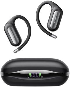 Open Ear Headphones, TRUEFREE Wireless Earbuds, Bluetooth 6.0 Ear Buds Earhook with LED Display, 40H Playtime, Waterproof IPX5, Secure Fit, Noise Cancelling Mic for Sport, Work & Commute