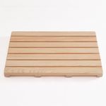 bingaai Hinoki Wood Shower and Bath Mat 25×18.9 in, Natural Japanese Hinoki Wooden Bath Mat, Non-Slip Bathroom Mat Wood for Indoor Outdoor Shower, Wooden Floor Mat for Spa Sauna Camping