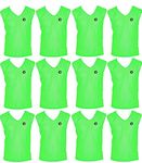 SAS Sports Training Bibs Scrimmage Vests Pennies for Soccer Set of 12 (Green, M)