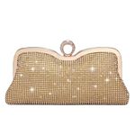Clutch Purses for Women Bling Rhinestone Evening Bag Sparkly Gold Clutch Handbags for Wedding Party Prom(Gold)
