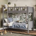 Flair Furnishings Shorty Bunk Bed, Wooden Bunk Beds for Kids, Heavy Duty and Sturdy, Cosy, Stylish, Space Saving Design (Grey)