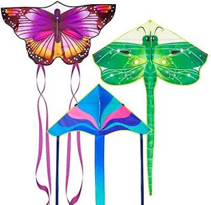 3 Pack Large Kites - Butterfly Delta Dragonfly Kites Easy to Fly for Adults Kids Beach Park Outdoor Game Activities, Gifts for Easter and Festival