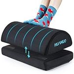HUANUO Foot Rest for Under Desk at Work, Adjustable Footrest with Height Memory Foam, 2 Heights Adjustable Foot Rest for Office, Home, Airplane, Travel - Office Desk Accessories for Office Chair