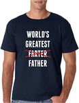 Crazy Bros Tees Worlds Greatest Farter, I Mean Father - Funny Fathers Day Premium Men's T-Shirt (XX-Large, Navy)