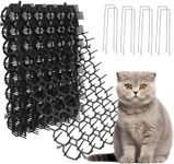 Titifeya Cat Repellent Mats Cat Scat Mat Anti Animal Plastic Mats Deterrent Spikes for Outdoor Garden Fence Dog Fox 20 * 15cm 12Pcs with 8 U-Shaped Pegs