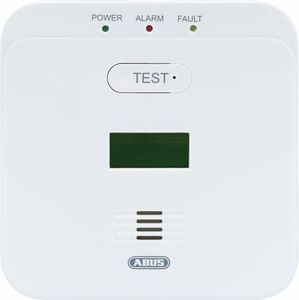 ABUS Kohlenmonoxid-Warnmelder COWM510 - CO-Melder mit 85 dB lautem Alarm, Prüftaste, 10-Jahres-Sensor & LCD Display - Weiß