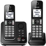 Panasonic DECT 6.0 Expandable Cordless Phone with Answering Machine and Call Block - 2 Cordless Handsets - KX-TGD392CB (Black)