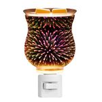 EQUSUPRO Metal Plug-in Wax Melt Warmer Candle Warmer Wax Electric Burner Melter Fragrance Warmer Night Light for Home Office Bedroom Living Room Gifts Decor (3D Fireworks)