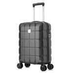 ATX 55x36x20cm Cabin Suitcase ABS Lightweight Small Suitcase with 4 Dual Spinner Wheels and Built-in 3 Digit Combination Lock (Gun Metal Grey, 21Inches, 33Liter)