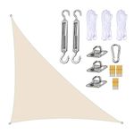 Marooma Sun Shade Sail, 4 x 4 x 5.7 m Triangle Sun Sail Shade Garden Sail Canopy with Fixing Kit, Right Angle Garden Shade Sails Sunshade Awnings for Outdoor Garden Patio