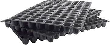 TILLAGE-Reusable Sturdy and Durable Black Plastic Seedling Tray for Seed Germination 50 Cavity (Pack of 5 Trays)