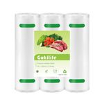 Gokilife Vacuum Sealer Bags Rolls - 3 Rolls 20 x 600 cm Sous Vide Bags, BPA Free, Durable Commercial Customized Size Food Bags for Food Storage and Sous Vide Cooking