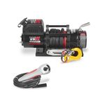 Warrior Winches Ninja Electric Winch 4500lb 12v - Wired Hand Control, Power In/Out High Torque Motor - HD Contacts, Steel Planetary Gearing, Mounting Plate, Full Load-Holding Brake - Synthetic Rope