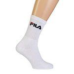 Fila tennis socks with logo bands, terry, unisex, 6 pairs (2 packs of 3 pairs) - White - 3-5 UK