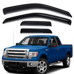 Lightronic WV94738 Outside-Mount Side Window Deflectors & Visors Rain Guard, Dark Smoke, 4-Pieces Set, Fits 2004-2014 Ford F-150 SuperCab