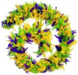 2 Yards 80g Turkey Chandelle Feather Boa for DIY Craft,Party Dancing Dress Up, Halloween Decoration-Multi Color