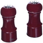 Trudeau 4-1/2-Inch Metal Salt and Pepper Shakers, Red-Colored Finish