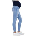 Savi Parker Women’s Maternity Jeans Over The Belly - Pregnancy Clothes for All Seasons, Maternity Pants – 29“ Inseam, Savannah Wash, M