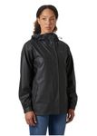 Helly Hansen Women's Moss Hooded Fully Waterproof Windproof Raincoat Jacket, 990 Black, Small