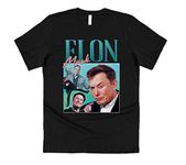 Sanfran Clothing Elon Musk Homage Funny Meme Icon Legend 90's 80's Tesla Space X T-Shirt Large/Black