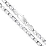 Sterling Silver Flat Marina Link Chain 4.6mm Solid 925 Italy Anchor Necklace 22" (2332-22)