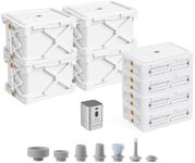 DUORAN Storage Bags for Clothing, 14.8-Gal Collapsible Storage Boxes with Lids, Stackable Storage Bins for Comforters, Blankets, Bedding, Sweaters and Underbed Storage, White (4 Pack)