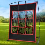 Kapler Baseball Pitching Target Strike Zone, 9 Hole Pitching Net, Portable Baseball Net, Heavy Duty Steel Frame Pitchers Pocket, Pitcher Target, Softball Training Indoor Outdoor